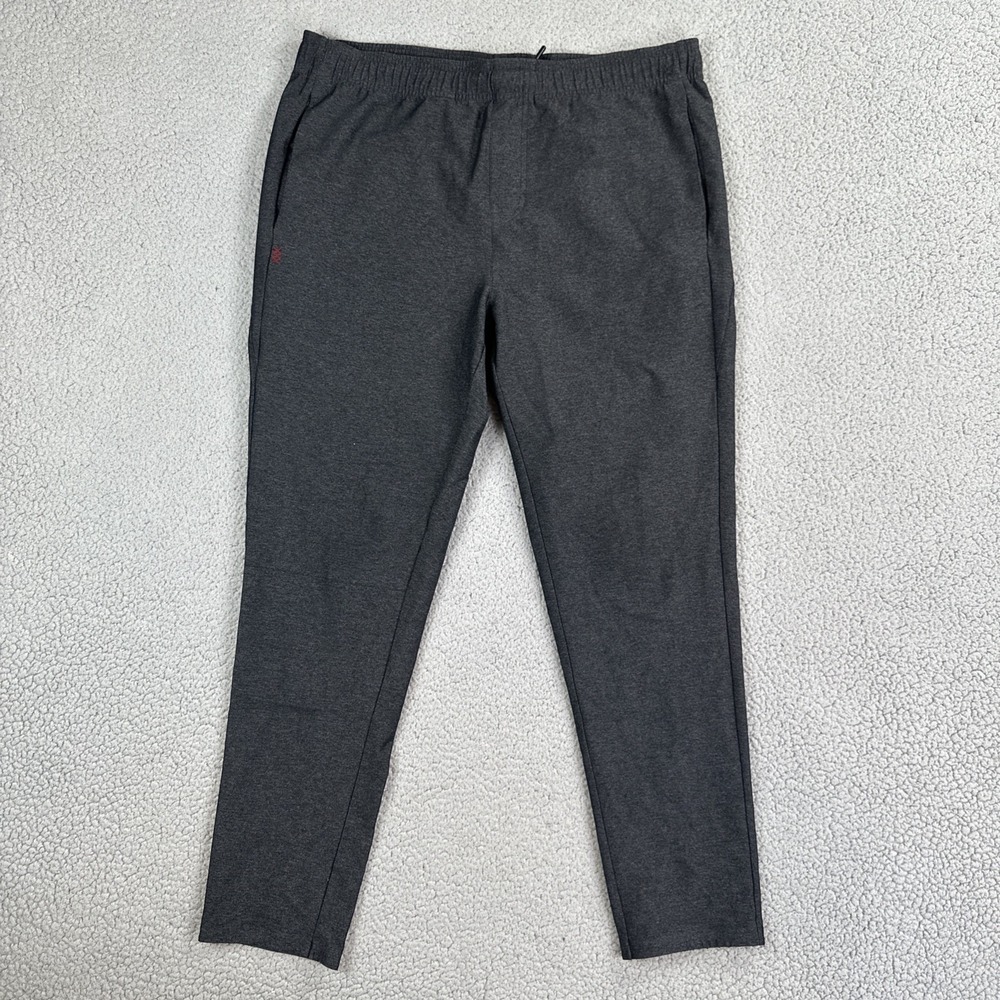RHONE Guru Lounge Pants Men Large Black Slim Stretch Tech Performance 100145